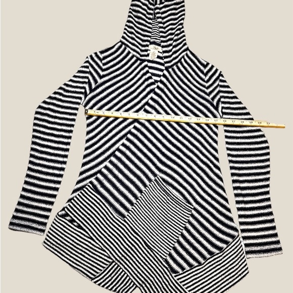 COPY - Striped Drape front cardigan - Picture 2 of 4